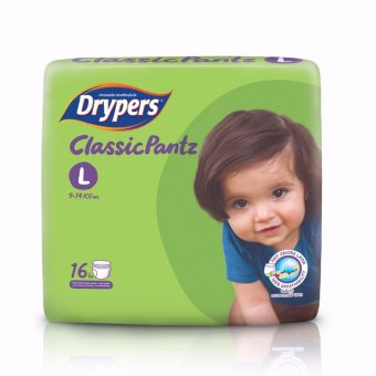 Drypers ผ้าอ้อมสำหรับเด็ก รุ่น Classicpantz L 16 ชิ้น Drypers ผ้าอ้อมสำหรับเด็ก รุ่น Classicpantz L 16 ชิ้น