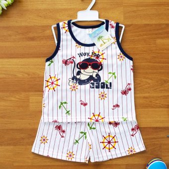 Baby Elegance เสื้อผ้า เด็กผู้ชาย เซ็ต 2 ชิ้น เสื้อกล้ามลายลิงสวมแว่นตากันแดดโพสท่าอย่างเท่ กางเกงขาสั้น ไซส์ 2 Baby Elegance เสื้อผ้า เด็กผู้ชาย เซ็ต 2 ชิ้น เสื้อกล้ามลายลิงสวมแว่นตากันแดดโพสท่าอย่างเท่ กางเกงขาสั้น ไซส์ 2