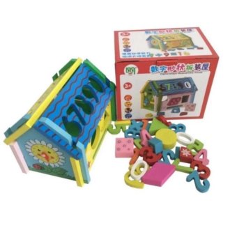 ASIA TOY ของเล่นไม้ บล็อกหยอดทรงบ้าน ASIA TOY ของเล่นไม้ บล็อกหยอดทรงบ้าน