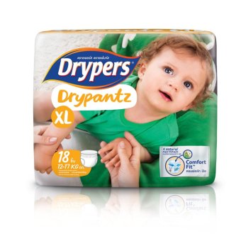 Drypers ผ้าอ้อมสำหรับเด็ก รุ่น Drypantz XL 18 ชิ้น Drypers ผ้าอ้อมสำหรับเด็ก รุ่น Drypantz XL 18 ชิ้น