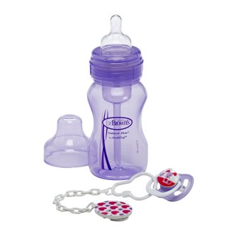 Dr.Brown's ขวดนมพร้อมจุกหลอก Wide-Neck Bottle + Soother Gift Set (Purple) Dr.Brown's ขวดนมพร้อมจุกหลอก Wide-Neck Bottle + Soother Gift Set (Purple)