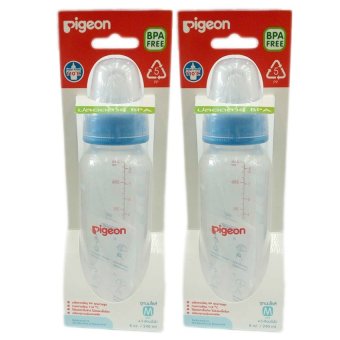 PIGEON ขวด RPP 8 oz พร้อมจุกคลาสสิค PIGEON ไซส์ M 2 ขวด (สีฟ้า) PIGEON ขวด RPP 8 oz พร้อมจุกคลาสสิค PIGEON ไซส์ M 2 ขวด (สีฟ้า)