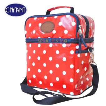 Enfant กระเป๋าเก็บอุณหภูมิสะพายข้าง หรือ เป้สะพายหลังลายจุดขาวพื้นแดง Enfant กระเป๋าเก็บอุณหภูมิสะพายข้าง หรือ เป้สะพายหลังลายจุดขาวพื้นแดง