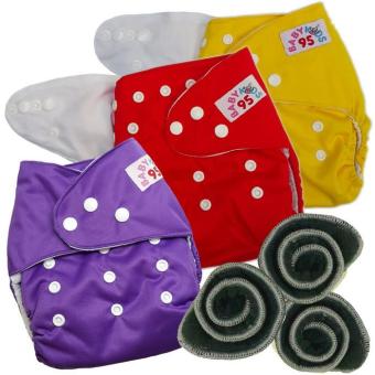 BABYKIDS95 กางเกงผ้าอ้อมกันน้ำ+แผ่นซับชาโคล Size:3-16กก. เซ็ท3ตัว (Yellow/Red/Purple) BABYKIDS95 กางเกงผ้าอ้อมกันน้ำ+แผ่นซับชาโคล Size:3-16กก. เซ็ท3ตัว (Yellow/Red/Purple)