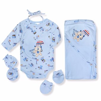 Babybrown Giftset ไม้แขวน สำหรับเด็กแรกเกิด ชุด 5 ชิ้น สีฟ้า Babybrown Giftset ไม้แขวน สำหรับเด็กแรกเกิด ชุด 5 ชิ้น สีฟ้า