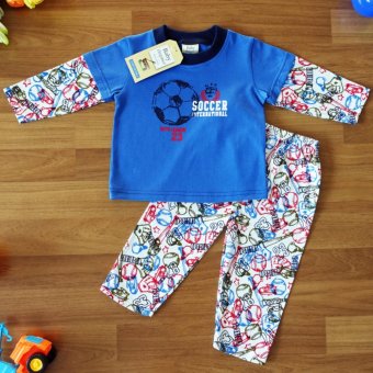 Baby Elegance ไซส์ 3 (12-18 เดือน) ชุดนอน เด็กผู้ชาย เซ็ต 2 ชิ้น เสื้อแขนยาวลายลูกฟุตบอล กางเกงขายาว Baby Elegance ไซส์ 3 (12-18 เดือน) ชุดนอน เด็กผู้ชาย เซ็ต 2 ชิ้น เสื้อแขนยาวลายลูกฟุตบอล กางเกงขายาว