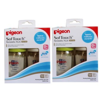 Pigeon ขวดนมพีเจ้น PPSU 160 มล. รุ่นพลัส Size SS แพ็ค 4 ขวด ฝาเกลียวคละสี Pigeon ขวดนมพีเจ้น PPSU 160 มล. รุ่นพลัส Size SS แพ็ค 4 ขวด ฝาเกลียวคละสี