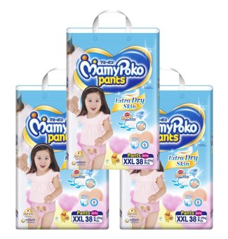 ขายยกลัง! Mamy Poko กางเกงผ้าอ้อม รุ่น Extra Dry Skin ไซส์ XXL แพ็ค 3 รวม 114 ชิ้น (สำหรับเด็กหญิง) ขายยกลัง! Mamy Poko กางเกงผ้าอ้อม รุ่น Extra Dry Skin ไซส์ XXL แพ็ค 3 รวม 114 ชิ้น (สำหรับเด็กหญิง)