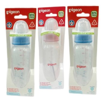 PIGEON ขวด RPP 8 oz (240ml) พร้อมจุกคลาสสิค M (สีฟ้า 2 ขวด ชมพู 1 ขวด) 3 ขวด PIGEON ขวด RPP 8 oz (240ml) พร้อมจุกคลาสสิค M (สีฟ้า 2 ขวด ชมพู 1 ขวด) 3 ขวด