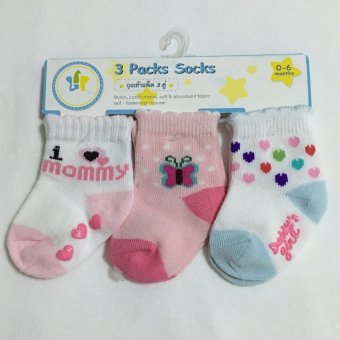Baby ถุงเท้าเด็กแรกเกิด - 6เดือน set 3คู่ สีชมพูฟ้า Baby ถุงเท้าเด็กแรกเกิด - 6เดือน set 3คู่ สีชมพูฟ้า