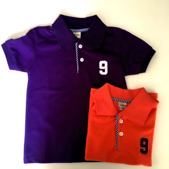 เสื้อโปโลเด็ก 1-3 ปี แพ็คประหยัด 2 ตัว สีม่วง& สีส้ม เสื้อโปโลเด็ก 1-3 ปี แพ็คประหยัด 2 ตัว สีม่วง& สีส้ม