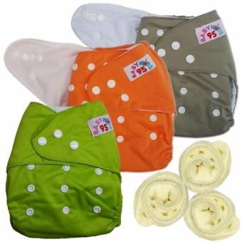 กางเกงผ้าอ้อมกันน้ำ+แผ่นซับไมโครฯ Size:3-16กก. เซ็ท3ตัว (Grey/Orange/Green) กางเกงผ้าอ้อมกันน้ำ+แผ่นซับไมโครฯ Size:3-16กก. เซ็ท3ตัว (Grey/Orange/Green)