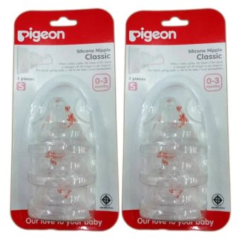 Pigeon Silicone Nipple Classic S Size 0-3 months จุกนมซิลิคอน รุ่นคลาสสิค พีเจ้น 3อัน/แพ็ค (2 แพ็ค) Pigeon Silicone Nipple Classic S Size 0-3 months จุกนมซิลิคอน รุ่นคลาสสิค พีเจ้น 3อัน/แพ็ค (2 แพ็ค)