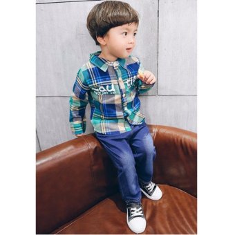 แฟชั่นเด็ก เสื้อเชิตและกางเกงยีนส์ Size110 (สีเขียว) แฟชั่นเด็ก เสื้อเชิตและกางเกงยีนส์ Size110 (สีเขียว)