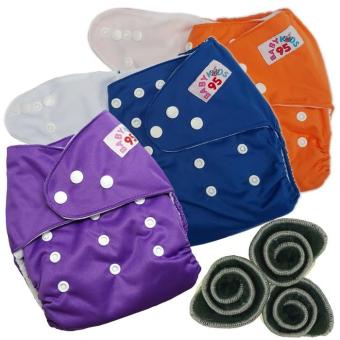 BABYKIDS95 กางเกงผ้าอ้อมกันน้ำ+แผ่นซับชาโคล Size:3-16กก. เซ็ท3ตัว (Orange/Dark Blue/Purple) BABYKIDS95 กางเกงผ้าอ้อมกันน้ำ+แผ่นซับชาโคล Size:3-16กก. เซ็ท3ตัว (Orange/Dark Blue/Purple)