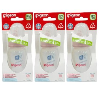 PIGEON ขวด RPP 4 oz พร้อมจุกคลาสสิค PIGEON ไซส์ S 3 ขวด (สีชมพู) PIGEON ขวด RPP 4 oz พร้อมจุกคลาสสิค PIGEON ไซส์ S 3 ขวด (สีชมพู)