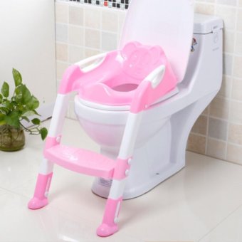 baby_kidsonline ฝารองชักโครกเด็กแบบมีบันได (สีชมพู) baby_kidsonline ฝารองชักโครกเด็กแบบมีบันได (สีชมพู)