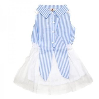ชุด Dress สีฟ้าลายทาง กระโปรงสีขาว ชุด Dress สีฟ้าลายทาง กระโปรงสีขาว