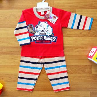 Baby Elegance ไซส์ 3 (12-18 เดือน) ชุดนอน เด็กผู้ชาย เซ็ต 2 ชิ้น เสื้อแขนยาวลายหมีขาวเล่นฮอกกี้ กางเกงขายาว Baby Elegance ไซส์ 3 (12-18 เดือน) ชุดนอน เด็กผู้ชาย เซ็ต 2 ชิ้น เสื้อแขนยาวลายหมีขาวเล่นฮอกกี้ กางเกงขายาว