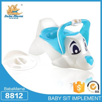Babamama กระโถนโถสุขภัณฑสำหรับเด็กพลาสติก รูปสุนัข รุ่น 8812 สีขาวฟ้า Babamama กระโถนโถสุขภัณฑสำหรับเด็กพลาสติก รูปสุนัข รุ่น 8812 สีขาวฟ้า