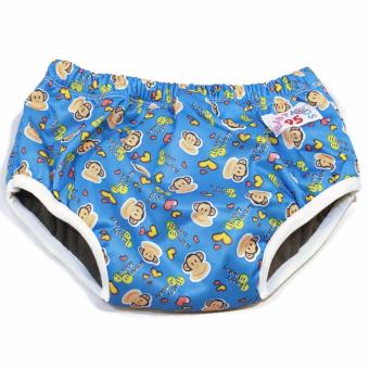 BABYKIDS95 Day Pant ชาโคล ผ้าอ้อมเอวสวม กันน้ำ A19 Size L รอบเอว 16-26 นิ้ว (Monkey-Blue) BABYKIDS95 Day Pant ชาโคล ผ้าอ้อมเอวสวม กันน้ำ A19 Size L รอบเอว 16-26 นิ้ว (Monkey-Blue)