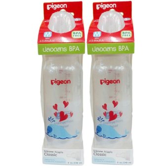 PIGEON ขวด RPP MODERN ลายการ์ตูนรูปปลา 8 oz (240ml) พร้อมจุกคลาสสิค M 2 ขวด PIGEON ขวด RPP MODERN ลายการ์ตูนรูปปลา 8 oz (240ml) พร้อมจุกคลาสสิค M 2 ขวด