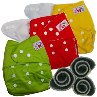 BABYKIDS95 กางเกงผ้าอ้อมกันน้ำ+แผ่นซับชาโคล Size:3-16กก. เซ็ท3ตัว (Yellow/Red/Green) BABYKIDS95 กางเกงผ้าอ้อมกันน้ำ+แผ่นซับชาโคล Size:3-16กก. เซ็ท3ตัว (Yellow/Red/Green)