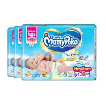 ขายยกลัง! Mamy Poko แบบเทป รุ่น Extra Dry Skin ไซส์ NB แพ็ค 3 รวม252ชิ้น ขายยกลัง! Mamy Poko แบบเทป รุ่น Extra Dry Skin ไซส์ NB แพ็ค 3 รวม252ชิ้น