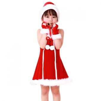 Dress santy ชุดเดรสซานตาครอสเด็กผู้หญิง แขนกุด - สีแดง Dress santy ชุดเดรสซานตาครอสเด็กผู้หญิง แขนกุด - สีแดง