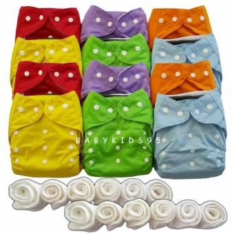 BABYKIDS95 กางเกงผ้าอ้อม ซักได้ กันน้ำ TPU + แผ่นซับไมโครฯหนา3ชั้น คละสี 12 ตัว BABYKIDS95 กางเกงผ้าอ้อม ซักได้ กันน้ำ TPU + แผ่นซับไมโครฯหนา3ชั้น คละสี 12 ตัว