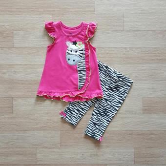 Kids Headquarters ชุดเข้าเซ็ท เสื้อสีชมพู ลายม้าลาย+กางเกงเลคกิ้งลายม้าลาย Kids Headquarters ชุดเข้าเซ็ท เสื้อสีชมพู ลายม้าลาย+กางเกงเลคกิ้งลายม้าลาย