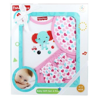 Fisher Price Gift Set ชุดของขวัญ เด็กแรกเกิด 4 ชิ้น สีชมพู Fisher Price Gift Set ชุดของขวัญ เด็กแรกเกิด 4 ชิ้น สีชมพู
