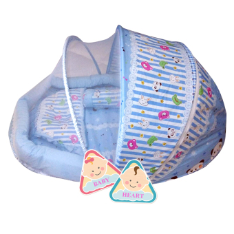 BABY heart ชุดที่นอนมุ้ง จัมโบ้รุ่น 2 in 1 พร้อมหมอนและ หมอนข้าง แพนด้าสีฟ้า BABY heart ชุดที่นอนมุ้ง จัมโบ้รุ่น 2 in 1 พร้อมหมอนและ หมอนข้าง แพนด้าสีฟ้า