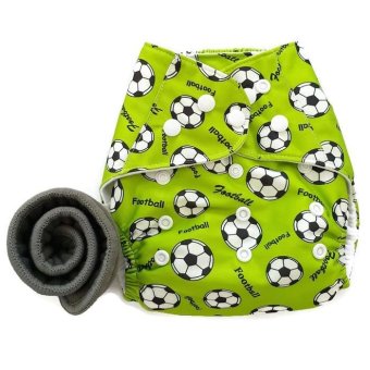 BABYKIDS95 กางเกงผ้าอ้อมกันน้ำ+แผ่นซับชาโคล Size:3-16กก. (Green Footballs) BABYKIDS95 กางเกงผ้าอ้อมกันน้ำ+แผ่นซับชาโคล Size:3-16กก. (Green Footballs)