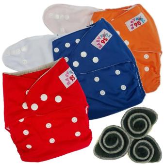 BABYKIDS95 กางเกงผ้าอ้อมกันน้ำ+แผ่นซับชาโคล Size:3-16กก. เซ็ท3ตัว (Orange/Dark Blue/Red) BABYKIDS95 กางเกงผ้าอ้อมกันน้ำ+แผ่นซับชาโคล Size:3-16กก. เซ็ท3ตัว (Orange/Dark Blue/Red)