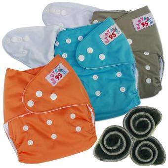 BABYKIDS95 กางเกงผ้าอ้อมกันน้ำ+แผ่นซับชาโคล Size:3-16กก. เซ็ท3ตัว (Grey/Blue/Orange) BABYKIDS95 กางเกงผ้าอ้อมกันน้ำ+แผ่นซับชาโคล Size:3-16กก. เซ็ท3ตัว (Grey/Blue/Orange)