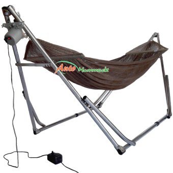 Auto Hammock เปลไกวเด็กอัตโนมัติแบบเปลญวนใหญ่สีน้ำตาลกับมอเตอร์ Vinanoi 80 Kg. Auto Hammock เปลไกวเด็กอัตโนมัติแบบเปลญวนใหญ่สีน้ำตาลกับมอเตอร์ Vinanoi 80 Kg.