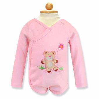 Babybrown ชุดบอดี้สูทเด็ก แขนยาว ขาสั้นสีชมพูสำหรับเด็ก3-6เดือน Babybrown ชุดบอดี้สูทเด็ก แขนยาว ขาสั้นสีชมพูสำหรับเด็ก3-6เดือน