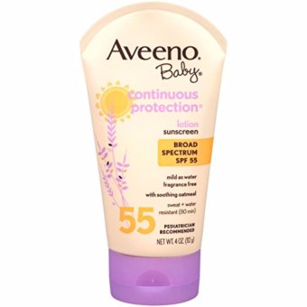โลชั่นกันแดดสำหรับเด็ก Aveeno Baby Continuous Protection Sunscreen SPF 55, 4 Oz (112g) โลชั่นกันแดดสำหรับเด็ก Aveeno Baby Continuous Protection Sunscreen SPF 55, 4 Oz (112g)