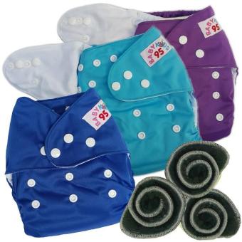 BABYKIDS95 กางเกงผ้าอ้อมกันน้ำ+แผ่นซับชาโคล Size:3-16กก. เซ็ท3ตัว (Purple/Blue/Dark Blue) BABYKIDS95 กางเกงผ้าอ้อมกันน้ำ+แผ่นซับชาโคล Size:3-16กก. เซ็ท3ตัว (Purple/Blue/Dark Blue)