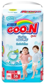 GOO.N กูนน์ กางเกงผ้าอ้อมเด็ก PANTS Size XXL 36 ชิ้น GOO.N กูนน์ กางเกงผ้าอ้อมเด็ก PANTS Size XXL 36 ชิ้น