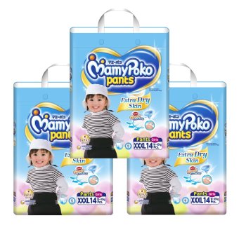 ขายยกลัง! Mamy Poko กางเกงผ้าอ้อม รุ่น Extra Dry Skin ไซส์ XXXL แพ็ค 4 รวม 56 ชิ้น (สำหรับเด็กหญิง) ขายยกลัง! Mamy Poko กางเกงผ้าอ้อม รุ่น Extra Dry Skin ไซส์ XXXL แพ็ค 4 รวม 56 ชิ้น (สำหรับเด็กหญิง)