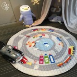 Minlane Kids Playmats แผ่นรองคลาน เสื่อรองคลาน ผ้าฝ้าย ที่เก็บของเล่น ถุงเก็บของเล่น ลาย รถ