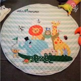 Minlane Kids Playmats แผ่นรองคลาน เสื่อรองคลาน ผ้าฝ้าย ที่เก็บของเล่น ถุงเก็บของเล่น ลาย สัตว์ต่างๆ