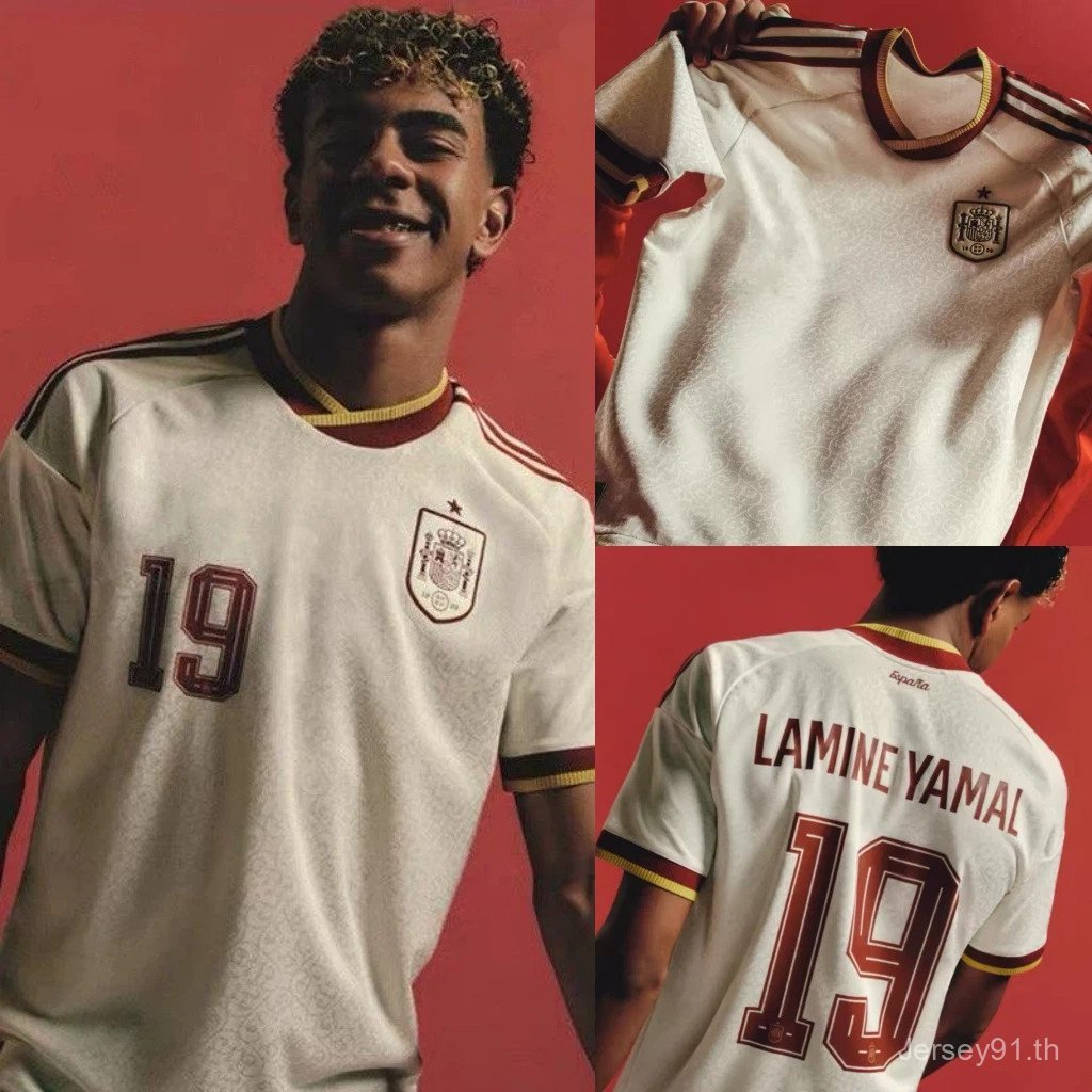 เสื้อกีฬาฟุตบอลทีมเยือนสเปน World Cup ปี 2026 ไซส์ S-4XL