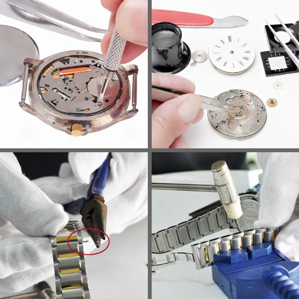 ข้อมูลเพิ่มเติมของ 19 ชิ้นนาฬิกามืออาชีพซ่อมเครื่องมือนาฬิกาข้อมือชุดเปลี่ยน Watchband Watch Repair Tool & เปิดนาฬิกา - INTL