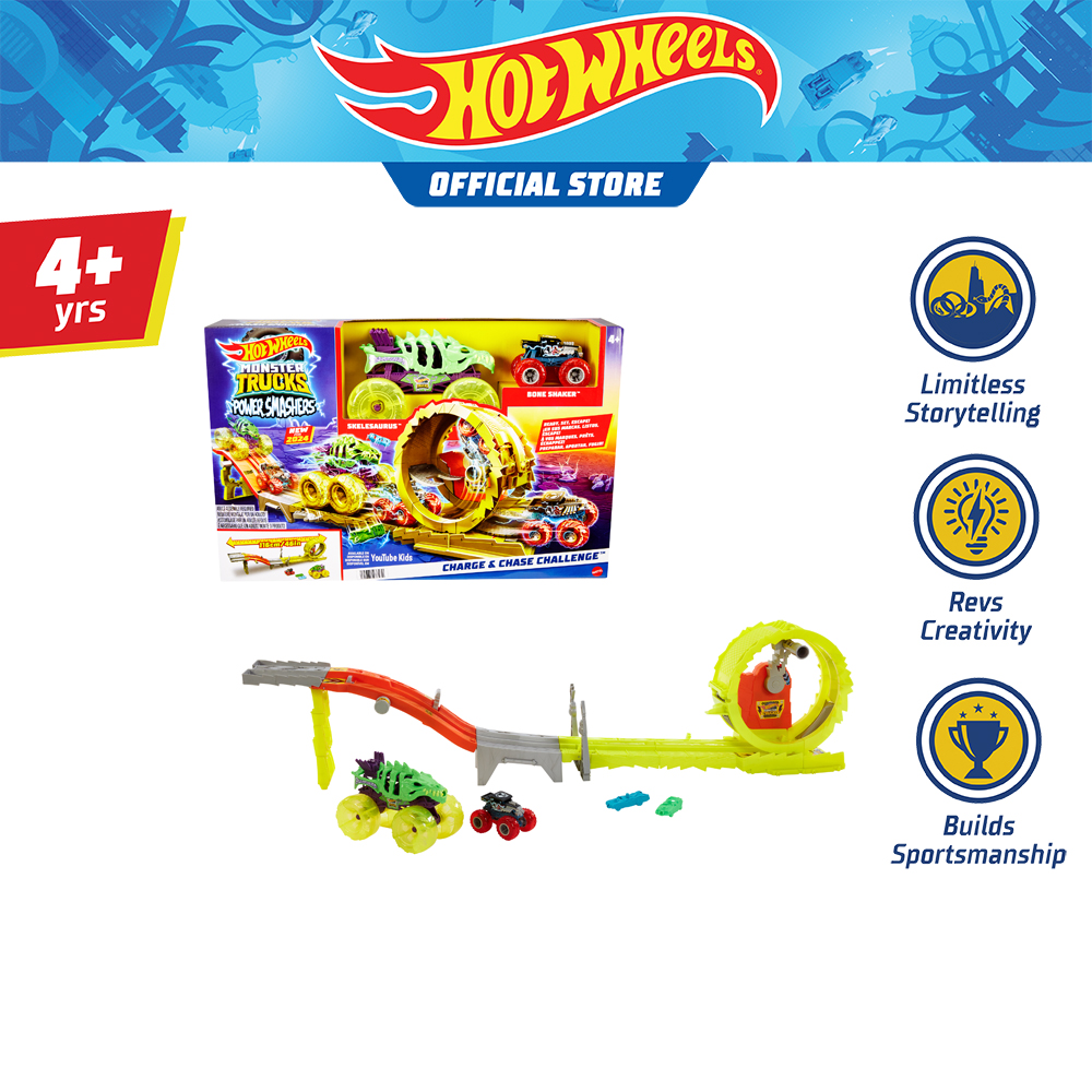 Hot Wheels Monster Trucks Power Smashers Charge & Chase Challenge มอนสเตอร์ทรัคส์ พาวเวอร์สแมชเชอร์ สนามไล่จับ HXT05 VN ราคา 3,395 บาท*ส่งฟรี