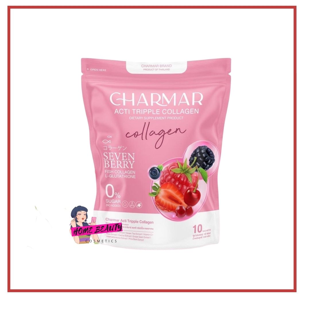 CHARMAR ACTI TRIPPLE COLLAGEN ชาร์มา แอนตี้ ทรีปเปิล คอลาเจน 1ถุง มี 10 ซอง ราคา 175 บาท*ส่งฟรี