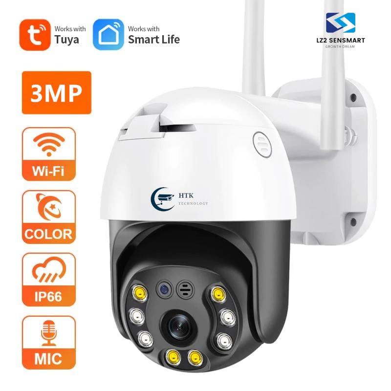 Tuya Smart Life WIFI 5G （PTZ90） 3MP HDกันน้ำกลางแจ้งIPกล้องP2P WiFituya กล้องวงจรปิด กันน้ำแบบเรียลไทม์ ฟลัดไลท์ PTZ Tuya Smart Wifi ราคา 889 บาท*ส่งฟรี
