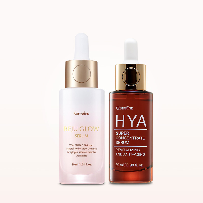 Giffarine serum mirror skin rejuvenation serum HYA super concentrate serum emphasizes nourishing and rejuvenating skin urgently giving you a juicy, shiny, glowing, clear… clear glow skin with Hya super concentrate serum ราคา 2,300 บาท*ส่งฟรี